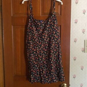 Navy floral spaghetti strap mini dress